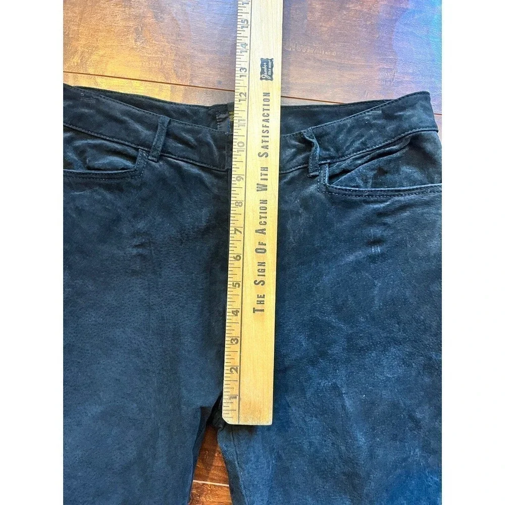 Vintage Jou Jou Skins Suede Leather Biker Y2K Slim Straight Pants Size 13/14